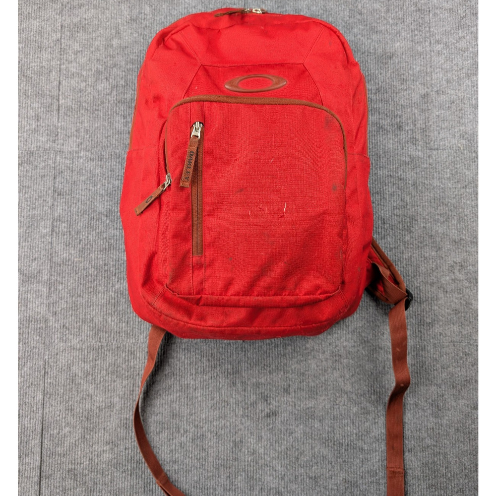 Oakley Works Backpack Vintage Ripstop Utility Pockets Y2K Software Red Thrash